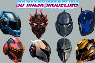 create 3d mask 3d helmet halloween mask cosplay mask stl for 3d printing