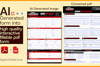 convert ai generated pdf form into interactive fillable pdf and print ready file