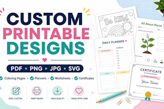 create custom printable digital designs and PDF files
