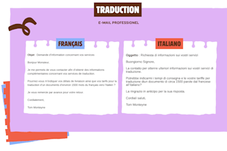 je traduirai vos textes du francais vers l italien et inversement