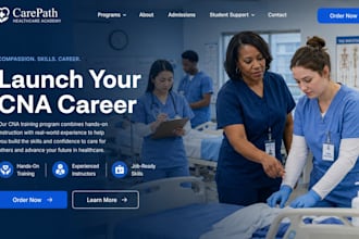 design wix cna training school website nursing assistant healthcare website