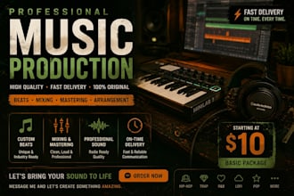 produce custom beat, background music or soundtrack