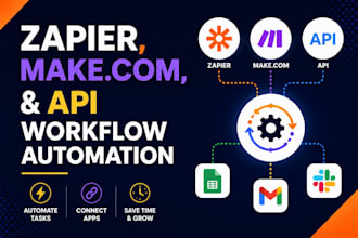 build zapier, make com, and API workflow automation