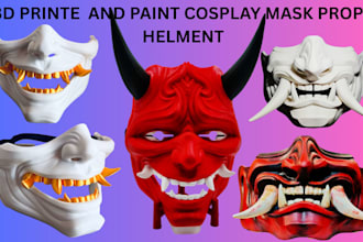 3d print and paint 3d cosplay armor mask 3d helmet props and ship it worldwide