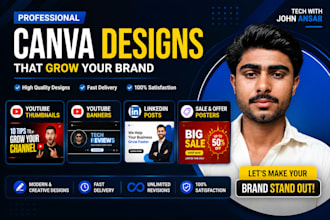 design professional youtube thumbnails and banners,linkedin posts and sales