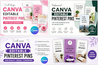 design canva editable pinterest pins for your business