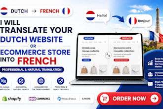 translate your dutch website  ecommerce store into french english