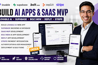 build lovable ai app, supabase saas mvp, bolt new, replit, stripe integration
