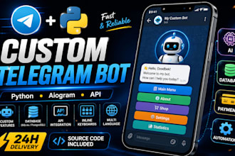 develop a professional custom telegram bot using python
