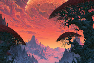 design a dreamy surreal or fantasy album cover