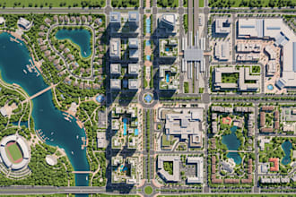 create mixed use site plan, gated community map, neighborhood master plan