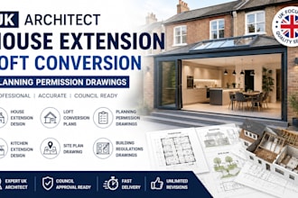 create UK architect house extension loft conversation planning permission