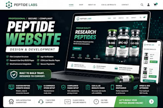 build peptide website, research peptide store and peptide ecommerce website
