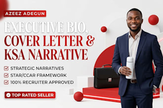 write your executive biography, cover letter, and ksa response