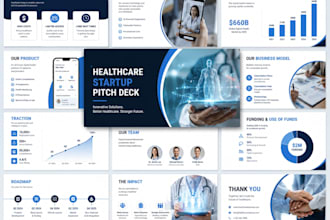 design healthcare startup pitch deck and medical investor present, medtech