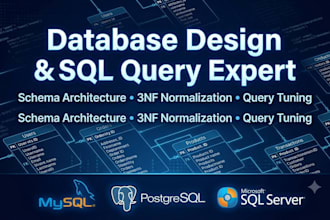 design databases, write complex sql queries, and optimize schema