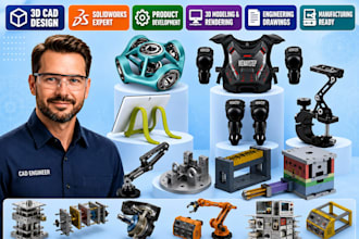 3d cad bendable product design solidworks model engineering drawings for 3dprint