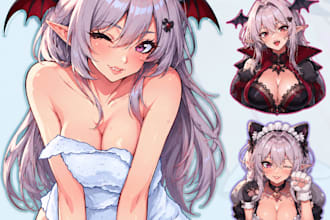 draw an anime illustration, character illustration or oc art
