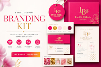design complete branding kit package business logo, brand identity, brand guide