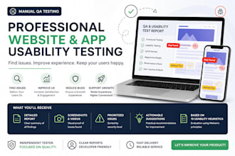 test and review your web or mobile application for usability, UI, and API bugs