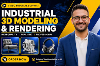 do 3d product modeling, 3d product rendering, 3d cad design and industrial desig
