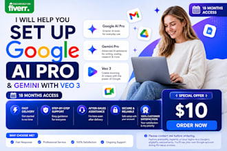 help you set up google ai pro and gemini with veo 3 for 18 months