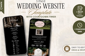 create a personalised wedding website invitation, rsvp and countdown