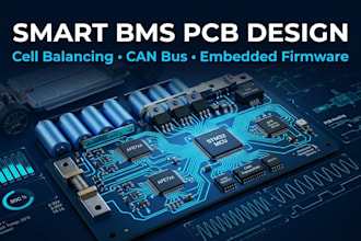design smart bms pcb with cell balancing, can bus and embedded firmware