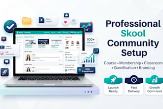 set up your skool community, course creation, classroom and membership hub
