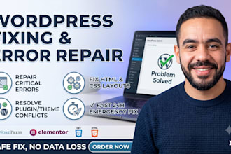 fix wordpress issues, html css bugs, and website errors