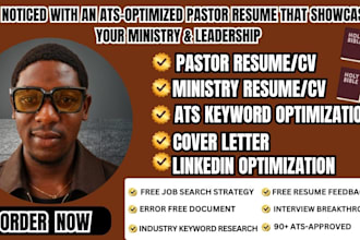 write a professional pastor resume, ministry CV, and church leadership profile