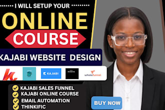 kajabi website design, kajabi online course, and sales funnel