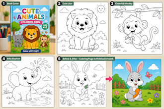create custom kids coloring book pages for amazon kdp etsy
