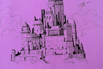 draw hand drawn architectural sketch