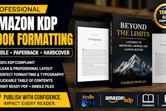 format your KDP book for kindle, paperback and hardcover