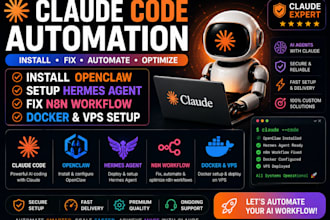 claude code automation install openclaw hermes agent fix n8n workflow docker vps