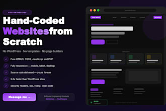 build a custom HTML CSS javascript website from scratch, no wordpress