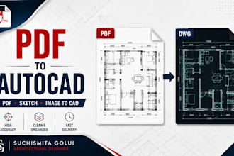convert PDF, sketch or image to autocad drawing
