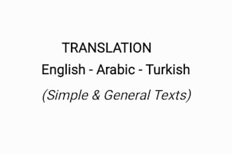 translate simple texts between english arabic and turkish