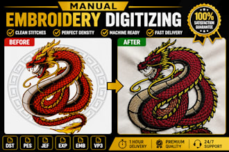 manually digitize logo for custom embroidery