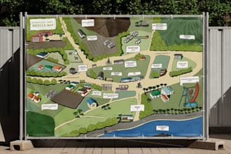 design custom travel map illustration, tourist map for your trip or destination