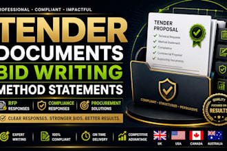 prepare tender documents bid writing, method statements rfp, compliance response