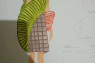 design professional fashion illustrations, clothing sketches