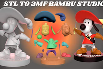 add color, paint split slice 3d model convert stl to 3mf for bambu ams print