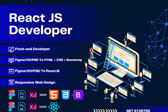 develop a modern responsive react js website