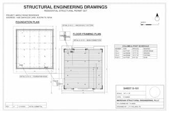 structural engineer architectural permit drawing USA california washington stamp