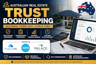 do propertyme, xero and palace australian real estate trust bookkeeping