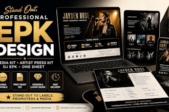 design canva epk media kit artist press kit dj epk one sheet musicians branding