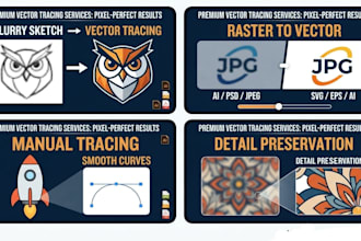 redraw, trace, and recreate any logo into a clean vector