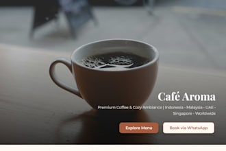 build a modern responsive cafe business website